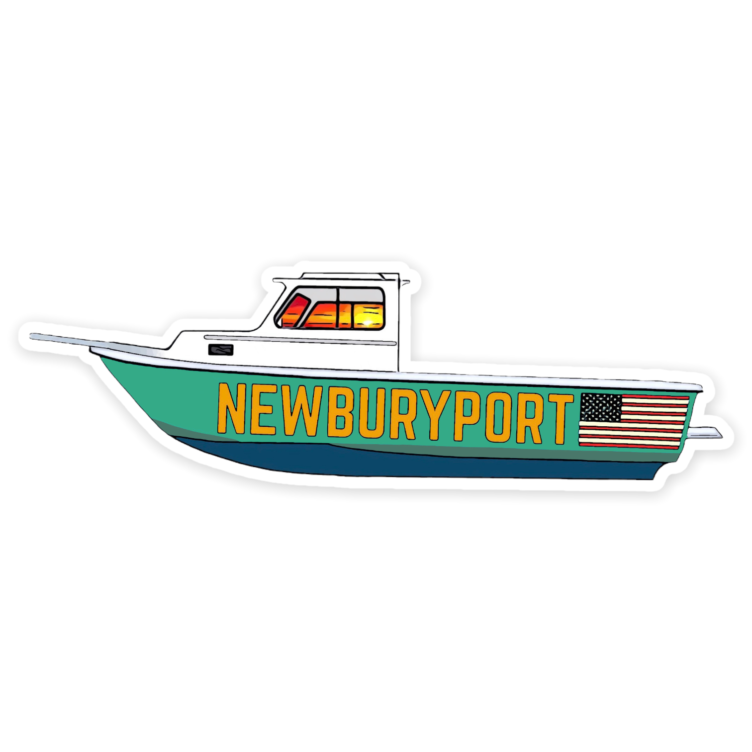 Newburyport Boat Sticker – Sand & Flag
